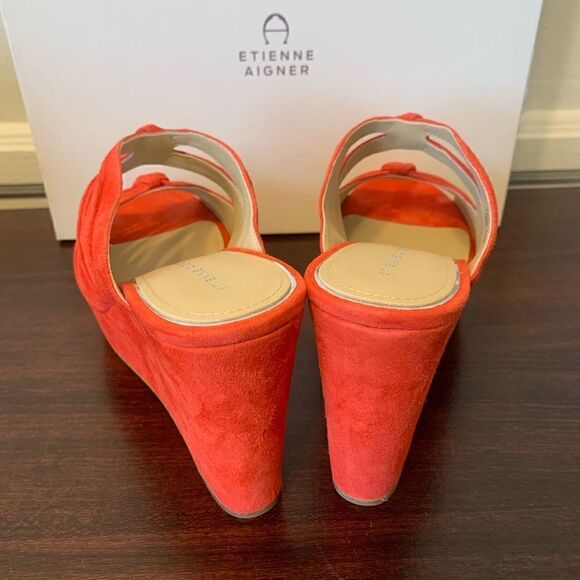 Etienne Aigner desire platform soft suede leather wedge sandal💥 size 9,5 - Picture 7 of 11